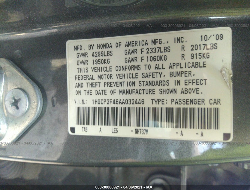1HGCP2F46AA032446