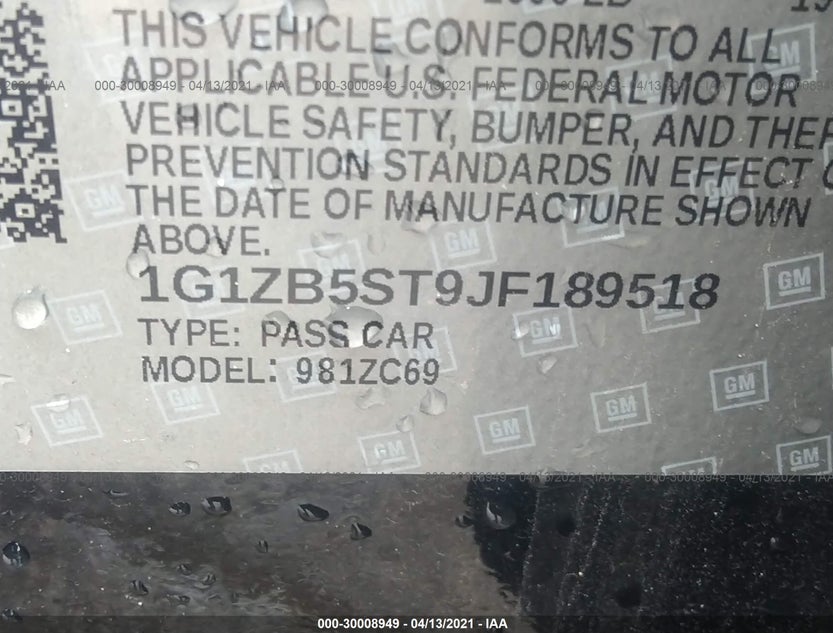 1G1ZB5ST9JF189518