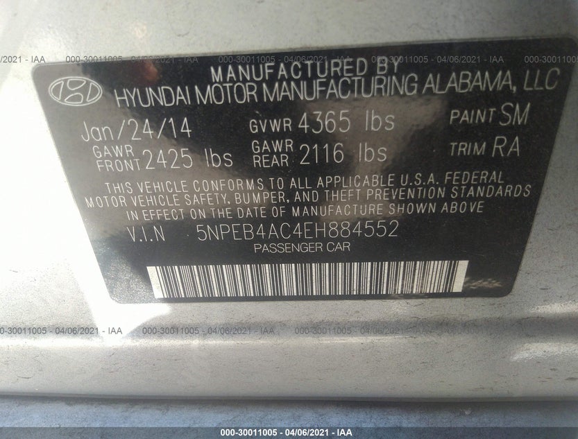 5NPEB4AC4EH884552
