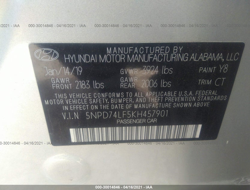 5NPD74LF5KH457901