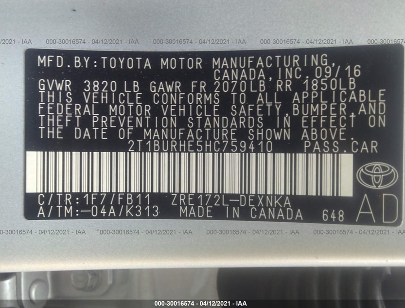 2T1BURHE5HC759410