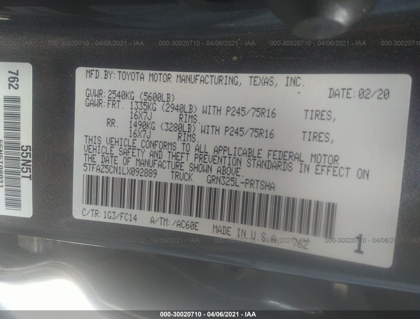 5TFAZ5CN1LX092889