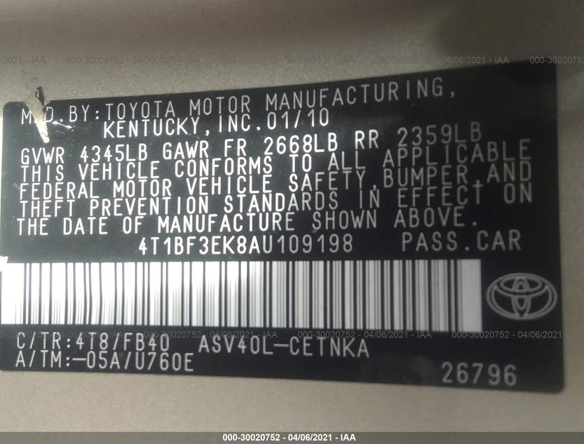 4T1BF3EK8AU109198