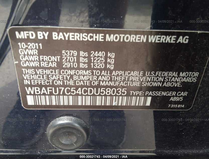 WBAFU7C54CDU58035