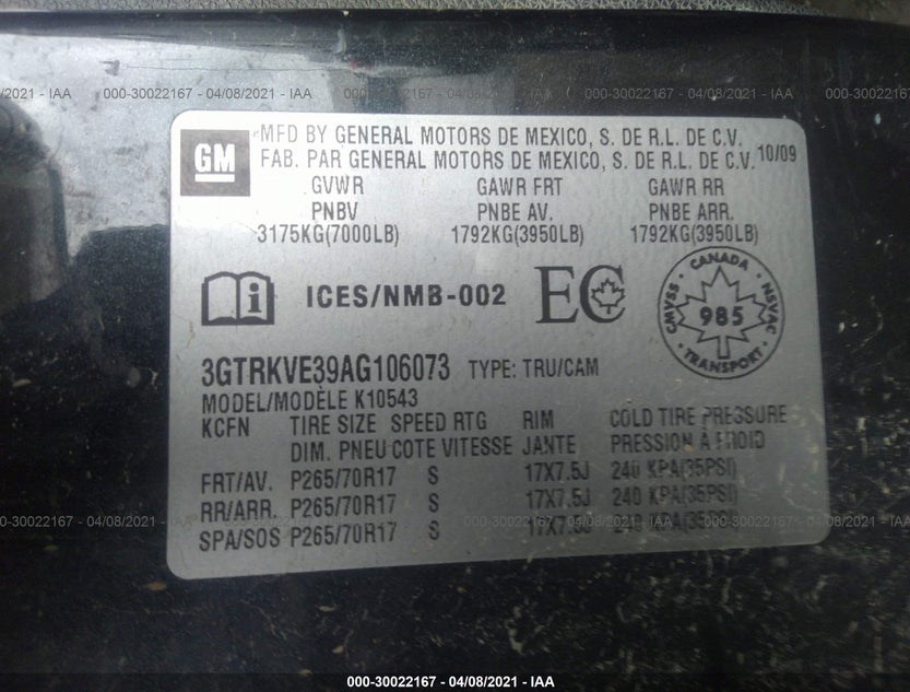 3GTRKVE39AG106073