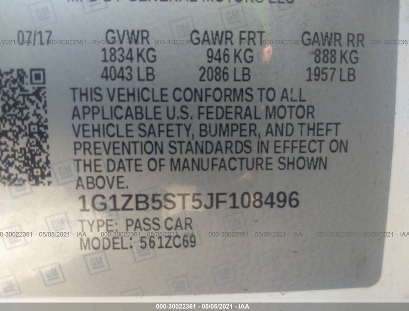 1G1ZB5ST5JF108496