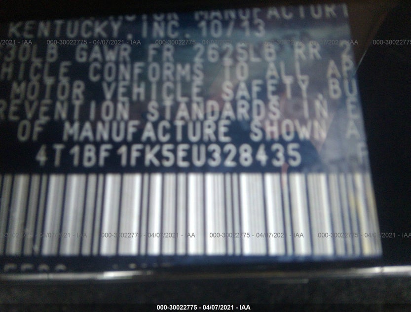 4T1BF1FK5EU328435