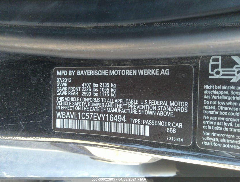 WBAVL1C57EVY16494