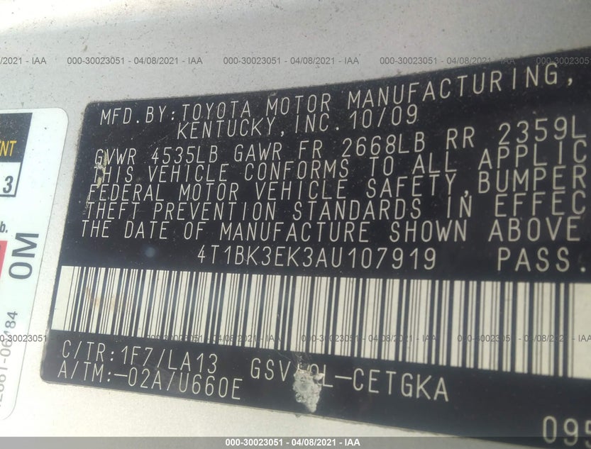 4T1BK3EK3AU107919