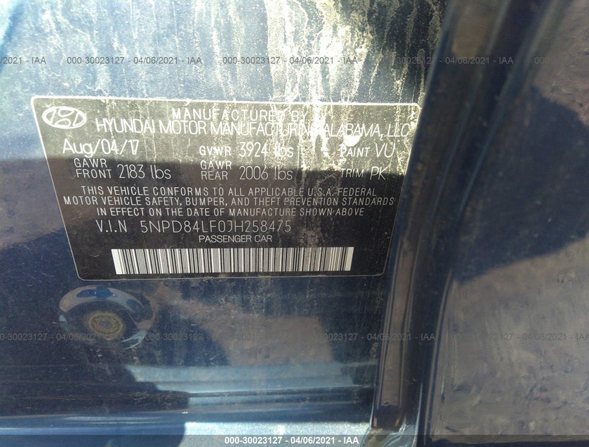 5NPD84LF0JH258475