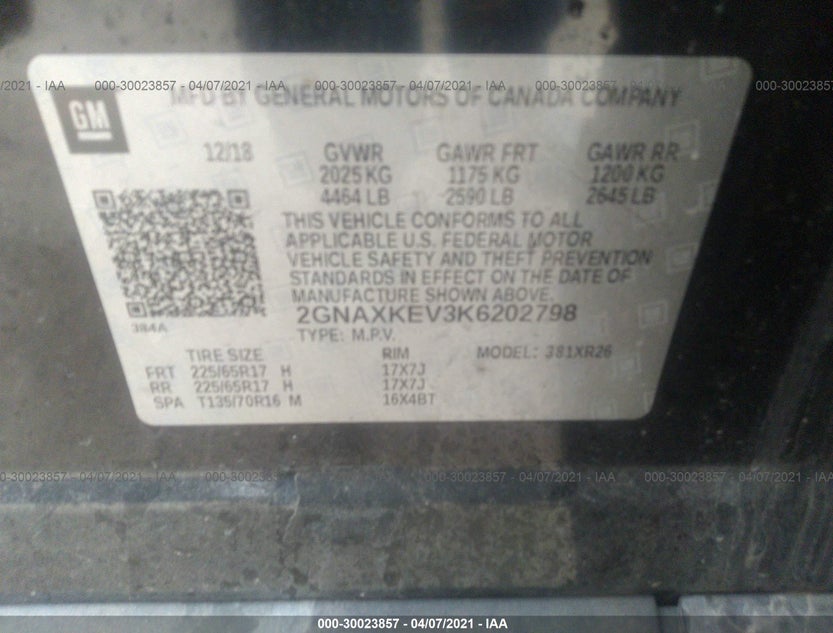2GNAXKEV3K6202798