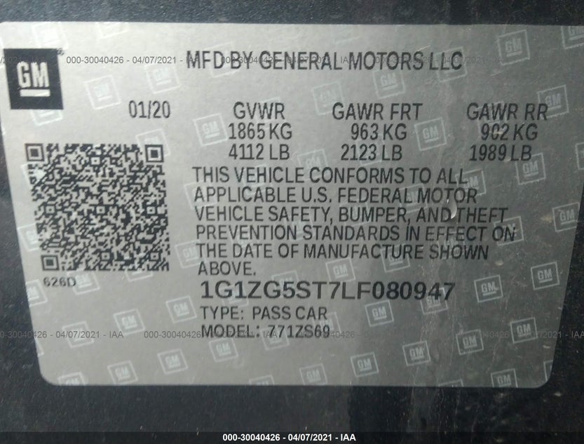 1G1ZG5ST7LF080947