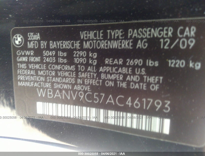 WBANV9C57AC461793