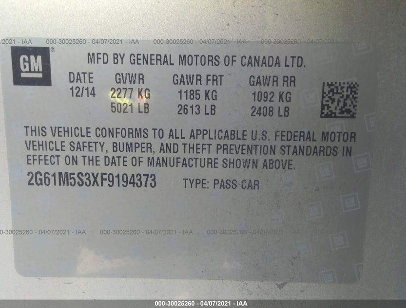 2G61M5S3XF9194373