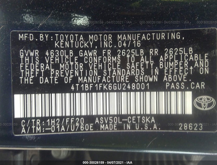 4T1BF1FK6GU248001