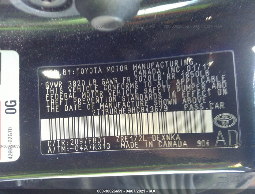 2T1BURHE9HC843679