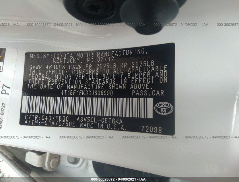 4T1BF1FK3CU606990
