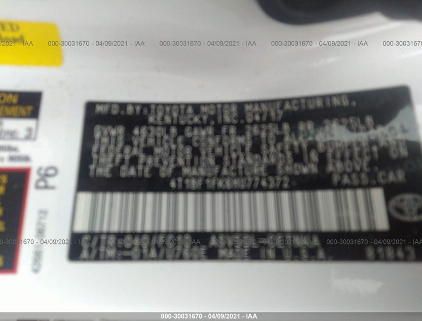 4T1BF1FK6HU774372