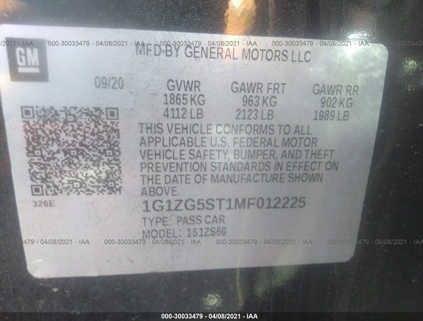 1G1ZG5ST1MF012225
