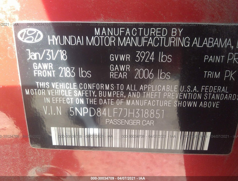5NPD84LF7JH318851