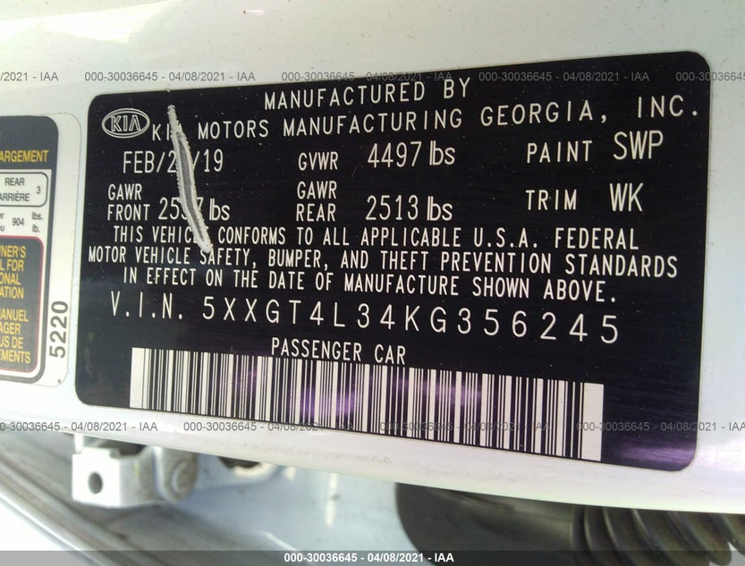 5XXGT4L34KG356245