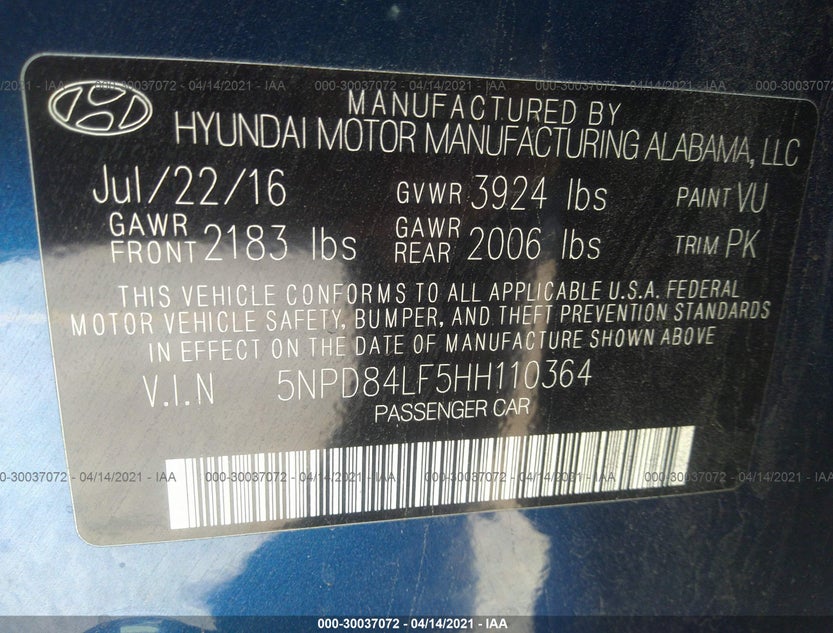 5NPD84LF5HH110364