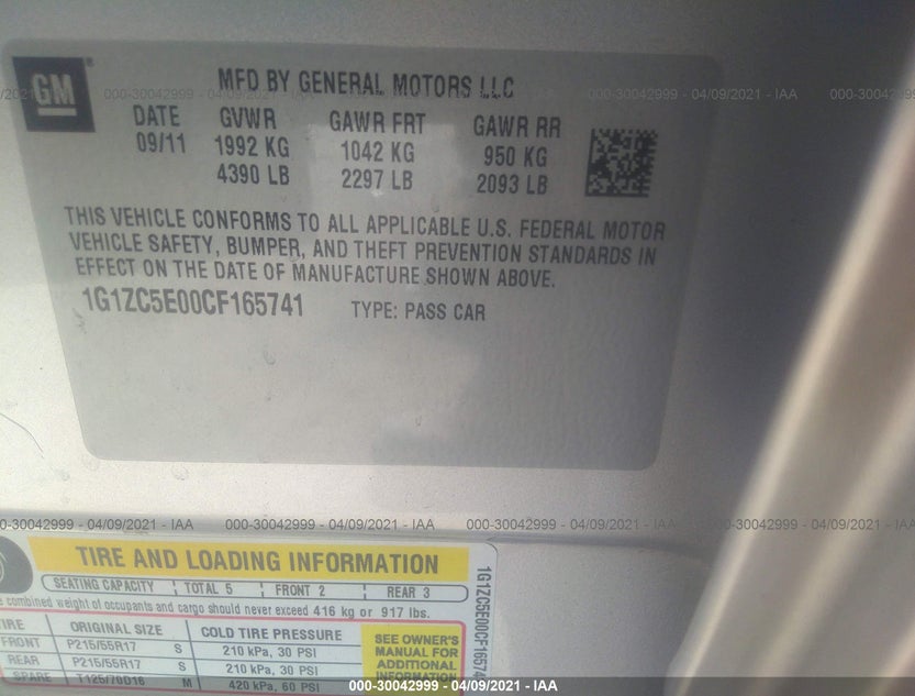 1G1ZC5E00CF165741