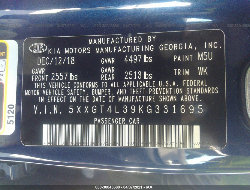 5XXGT4L39KG331695