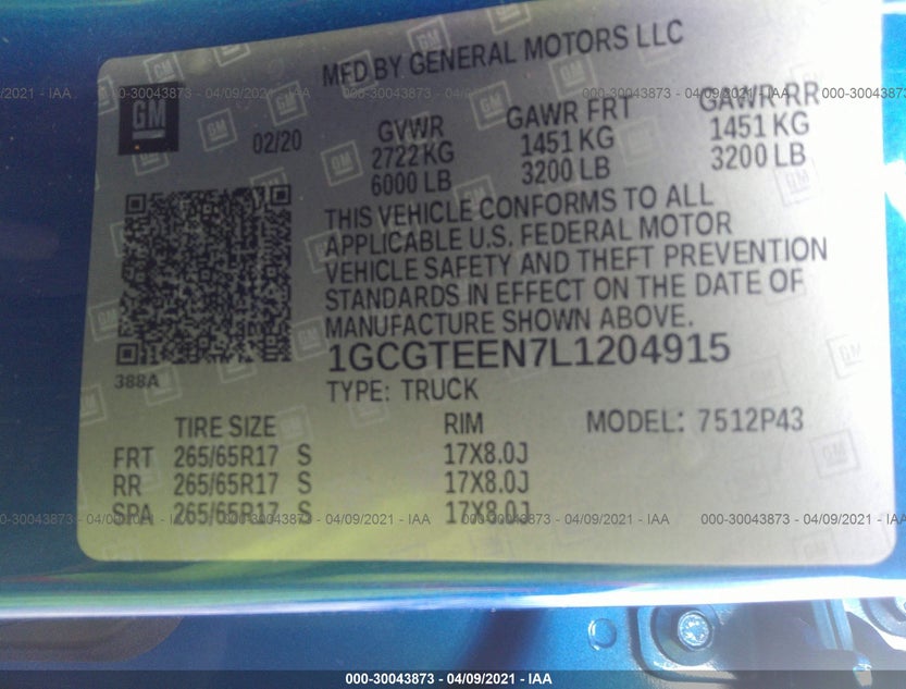1GCGTEEN7L1204915
