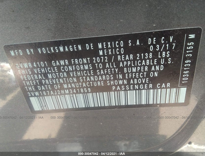 3VW167AJ2HM341859