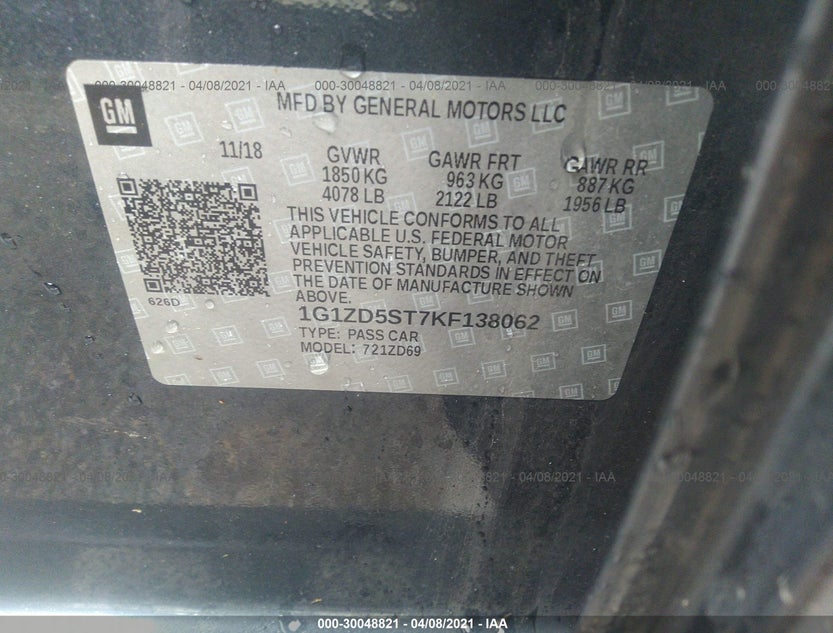 1G1ZD5ST7KF138062