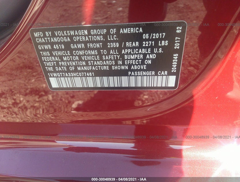 1VWGT7A33HC077461