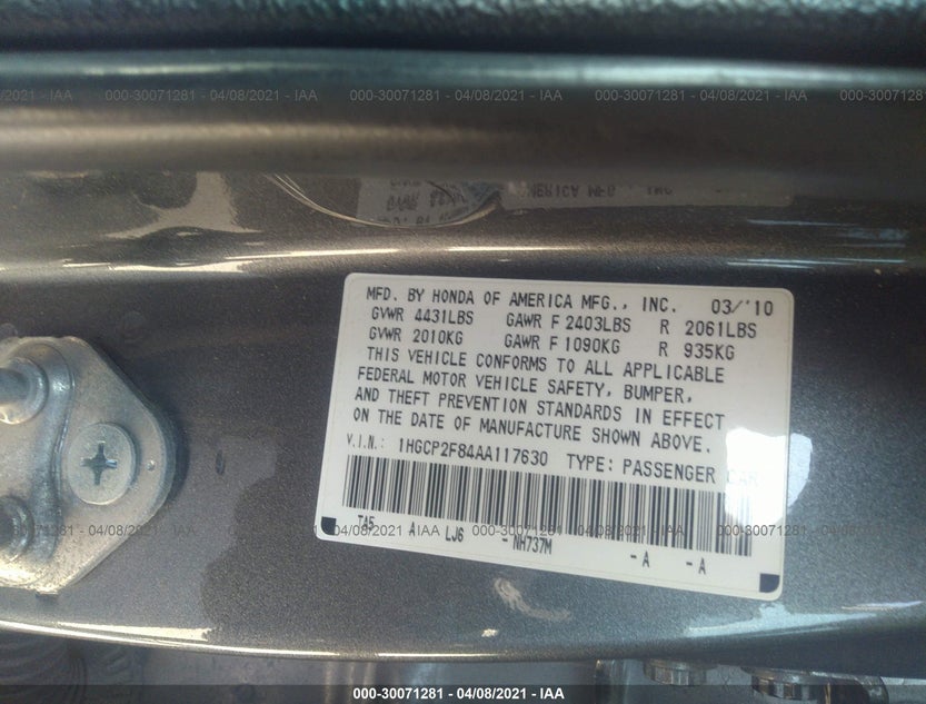 1HGCP2F84AA117630