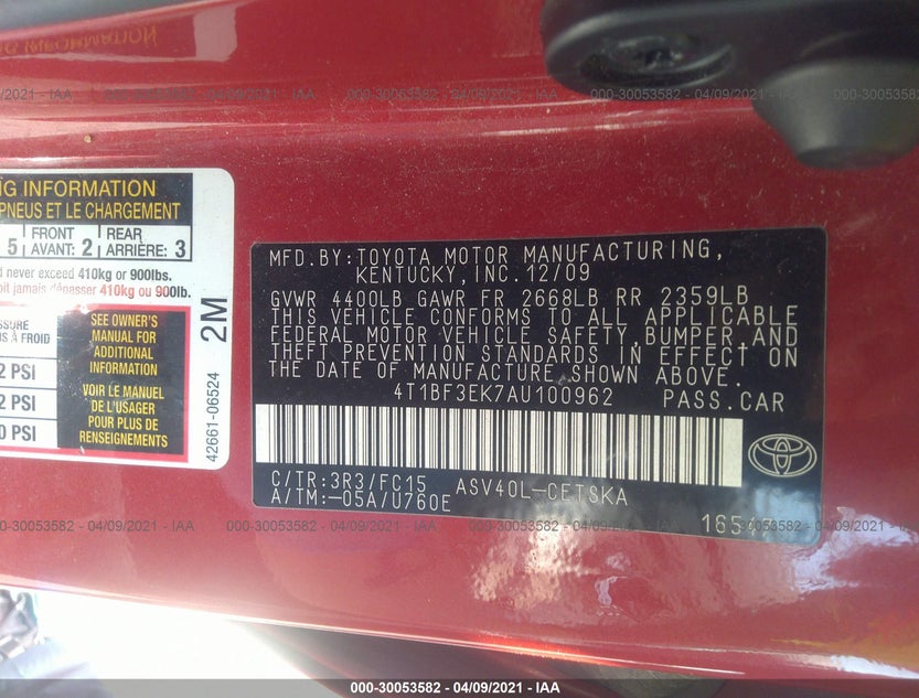 4T1BF3EK7AU100962