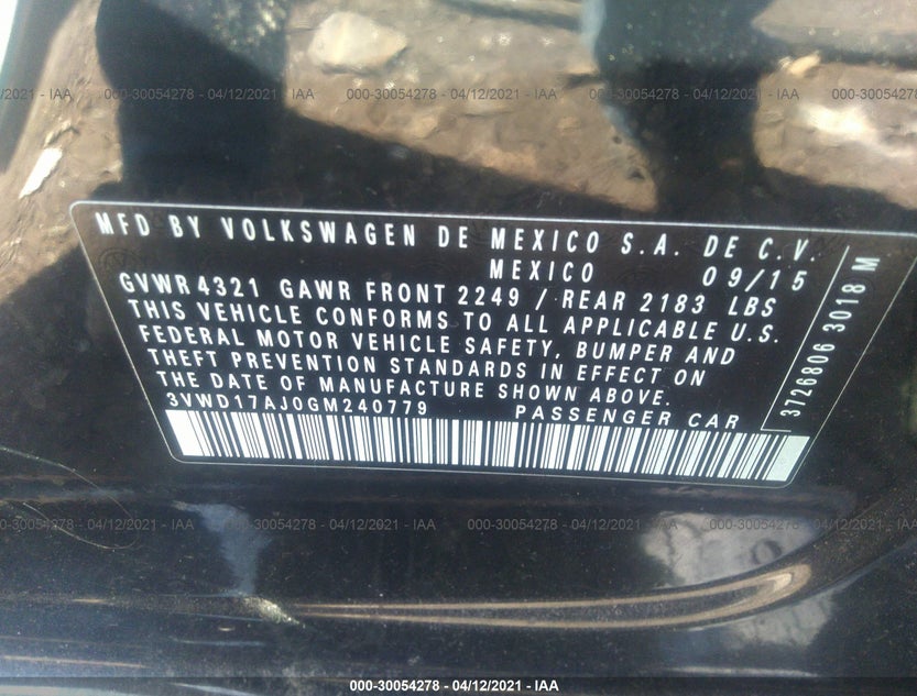 3VWD17AJ0GM240779