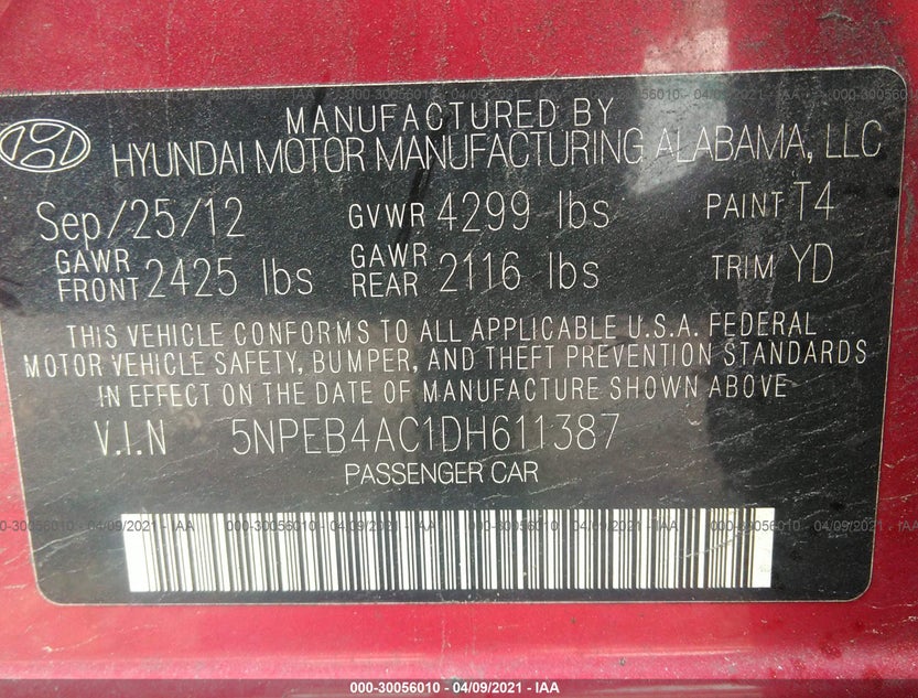 5NPEB4AC1DH611387