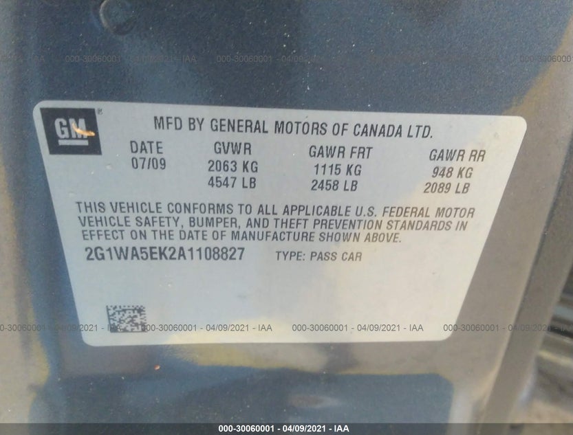2G1WA5EK2A1108827