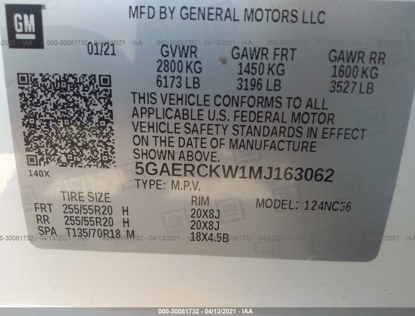5GAERCKW1MJ163062