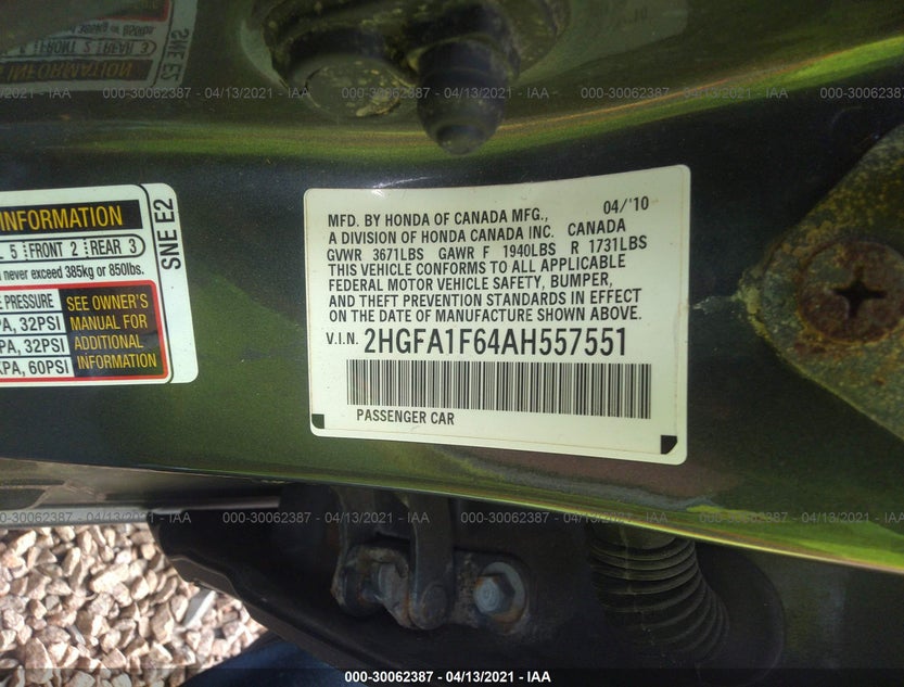 2HGFA1F64AH557551