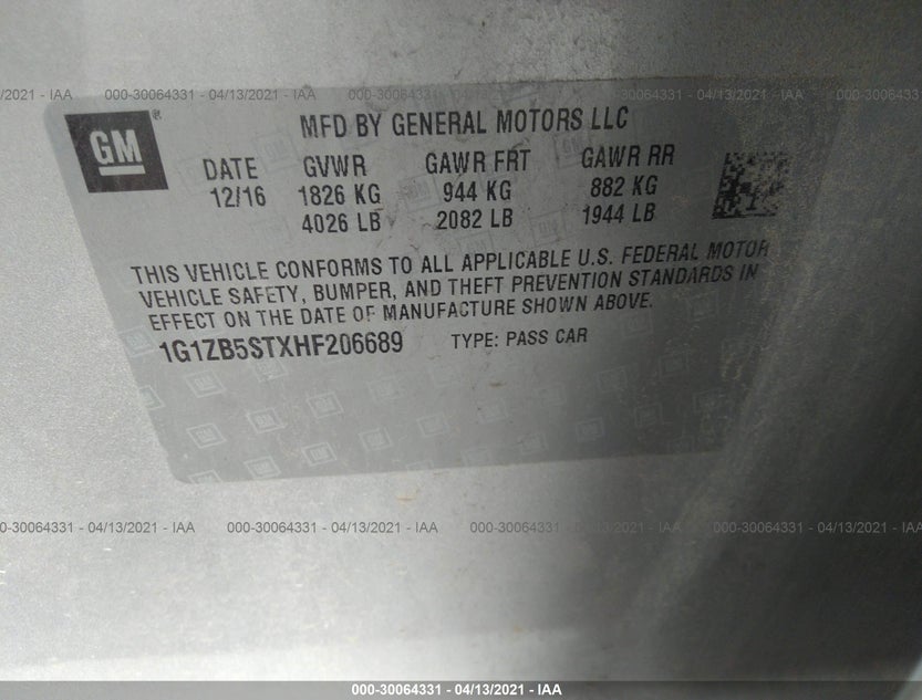 1G1ZB5STXHF206689