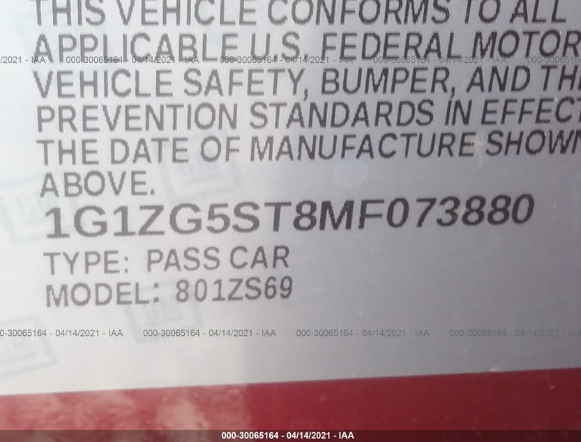 1G1ZG5ST8MF073880
