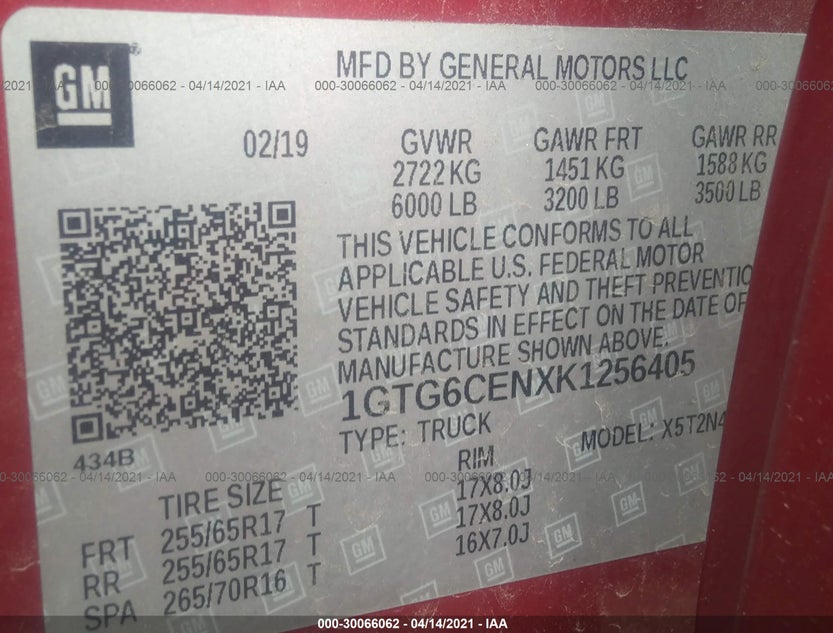 1GTG6CENXK1256405