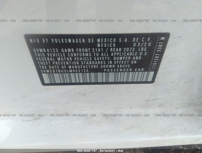 3VWCB7BU3LM052124