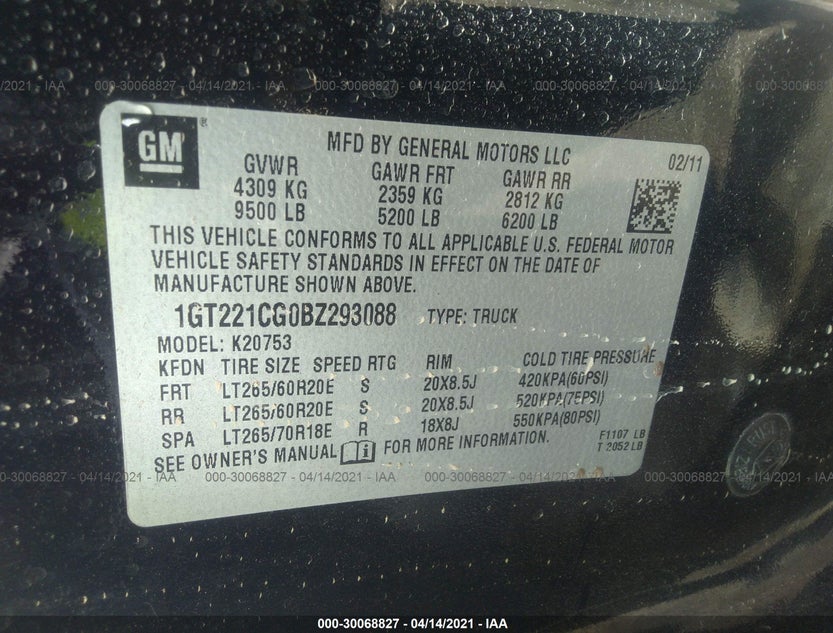 1GT221CG0BZ293088