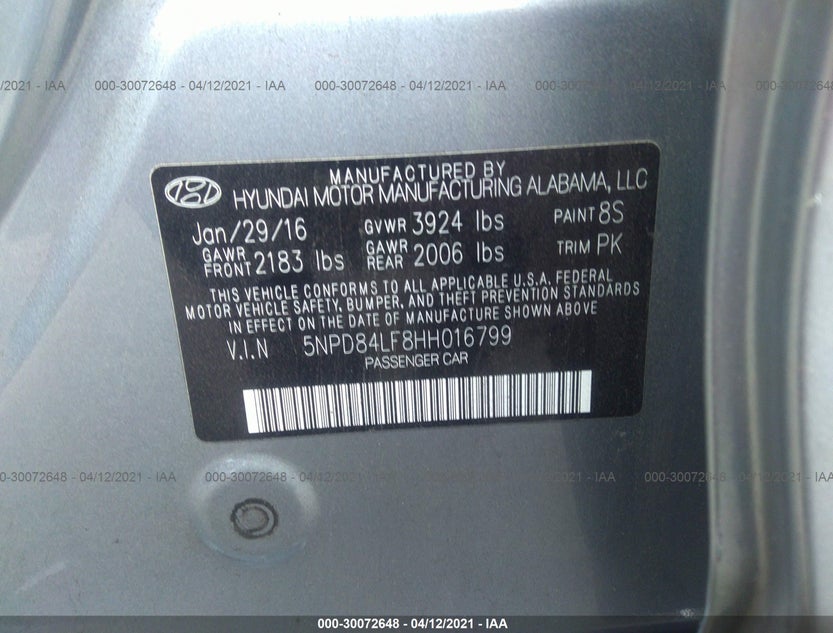 5NPD84LF8HH016799