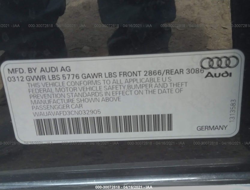 WAUAVAFD3CN032905