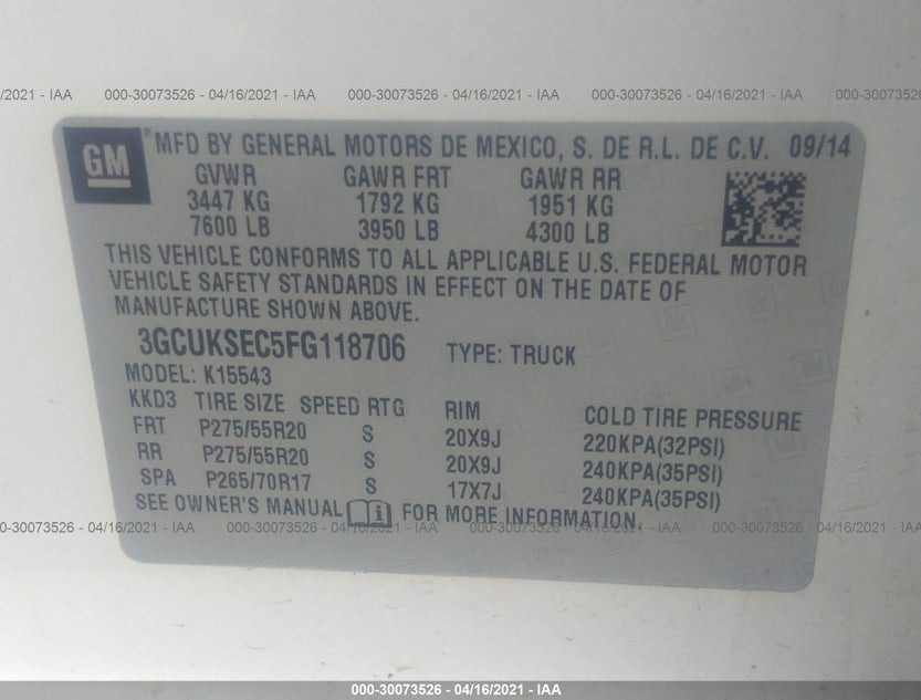 3GCUKSEC5FG118706