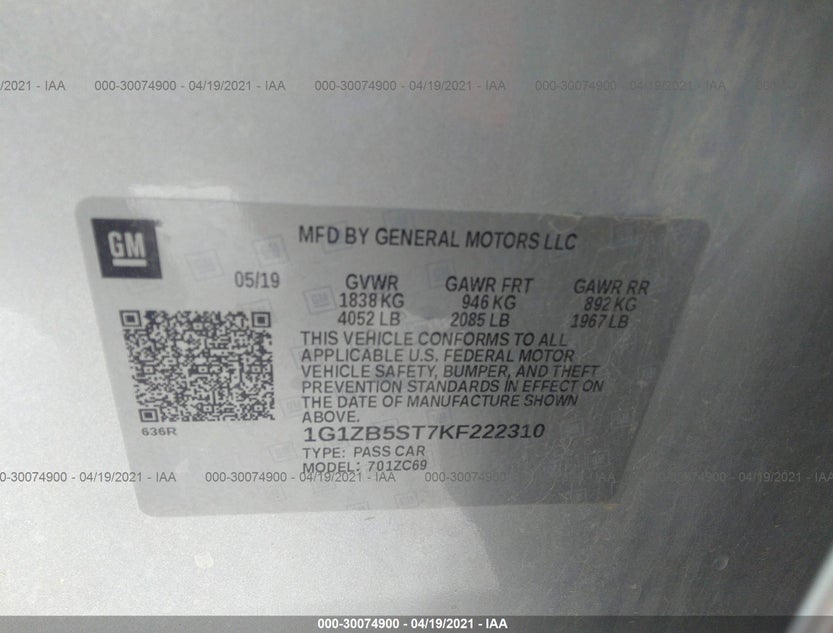 1G1ZB5ST7KF222310