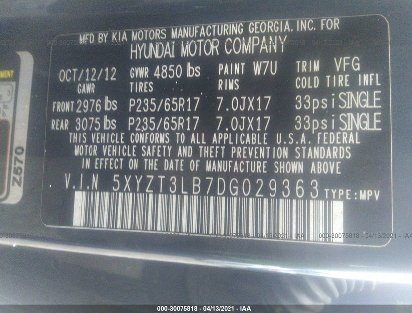 5XYZT3LB7DG029363