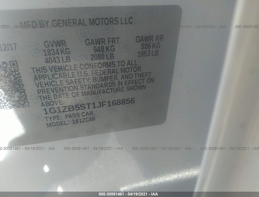 1G1ZB5ST1JF168856
